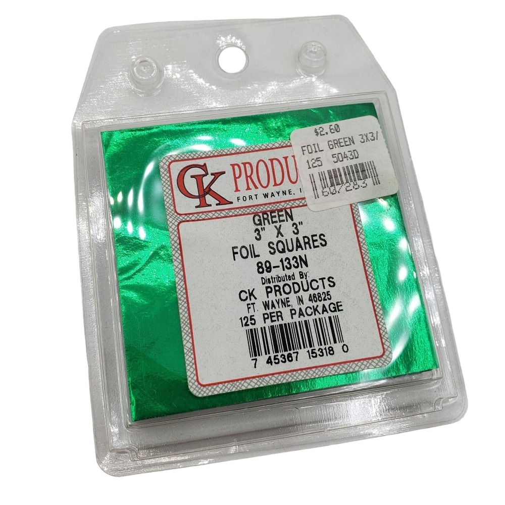 3" x 3" GREEN FOIL Candy Wrappers‎ Pack of 125 total NEW CK Products